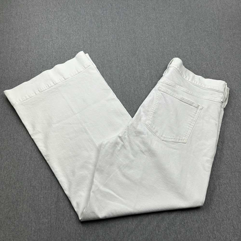 JCrew Wide Leg‎ Trouser White Jeans Womens 34 (Fits 38x32) NEW